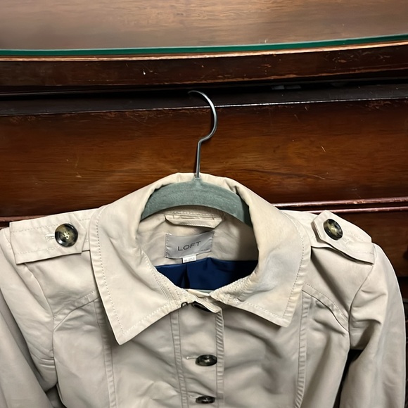 Host Pick Loft Women's Size 4 Petite Tan Pea Coat W/Pockets - Picture 9 of 15